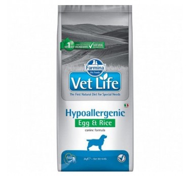 Фармина Vet Life Dog Hypoallergenic Egg & Rice 12кг диета д/соб. при пищев. аллергии