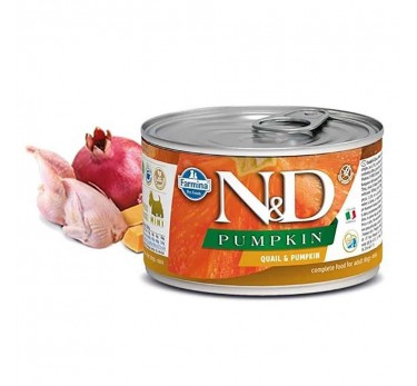 Фармина  N&D Dog Pumpkin Консервы, перепел Adult mini, 140г