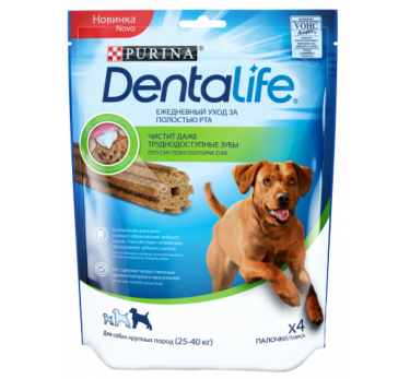 ПРО ПЛАН Лакомство для собак Purina DentaLife для собак крупных пород, 142 г