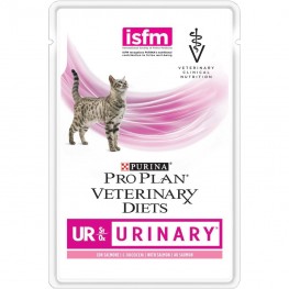 ПРО ПЛАН Влажный корм Purina Pro Plan Veterinary diets UR, корм для кошек при болезнях нижних отделов мочевыводящих путей c лососем, пауч, 85 г