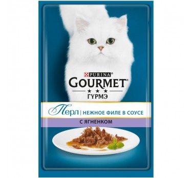 Влажный корм для кошек Purina Gourmet Perle, ягнёнок, пауч, 85 г