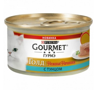 Консервы для кошек Purina Gourmet Gold Нежная начинка, тунец, банка, 85 г