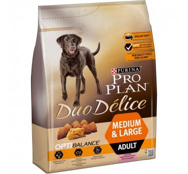 ПРО ПЛАН Сухой корм Purina Pro Plan Duo Delice для взрослых собак крупных и средних пород с лососем и рисом, 2.5 кг