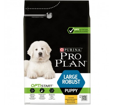 ПРО ПЛАН Сухой корм Purina Pro Plan для щенков крупных пород с мощным телосложением, курица с рисом, пакет, 3 кг