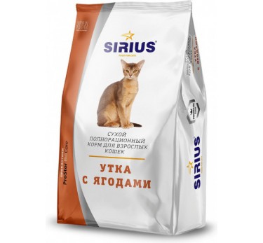 Сириус корм для стерилизованных кошек "Утка с ягодами" 1,5кг