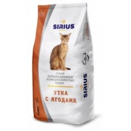 Сириус корм для стерилизованных кошек "Утка с ягодами" 10кг
