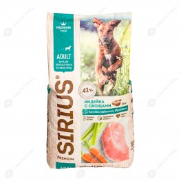 Сириус корм для собак крупных пород индейка с овощами 15 кг
