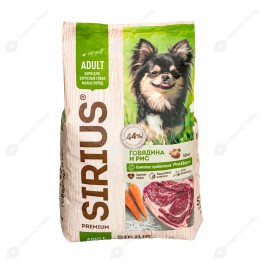 Сириус корм для собак мелких пород с говядиной 2кг