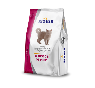 Сириус корм для кошек "Лосось и рис" 0,4кг