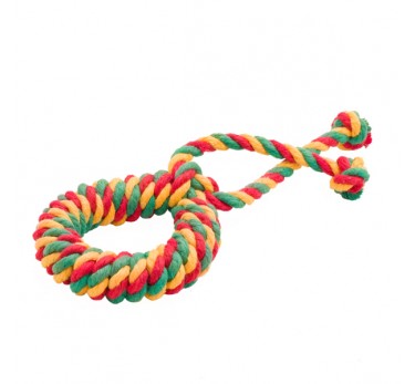 Doglike Кольцо канатное Dental Knot среднее (жёлтый-зелёный-красный)