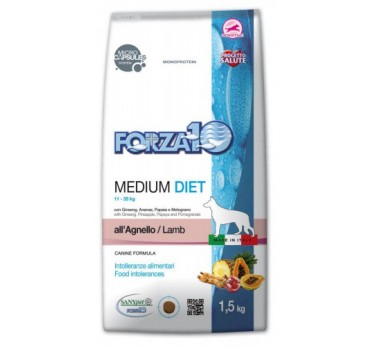 Forza10 Med. Diet Agnello Диетический корм для взрослых собак средних пород из ягненка 1,5кг