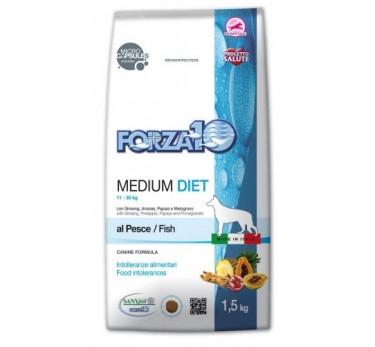 Forza10 Med. Diet pesce Диетический корм для взрослых собак средних пород из рыбы  12кг