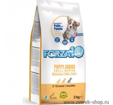Forza10 Pup jun S/M pol/pat Корм из курицы и картофеля  для щенков мелких/средних пород 2кг